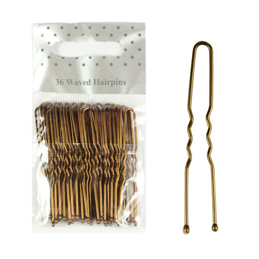 Picture of BROWN WAVED HAIR PINS 36PK